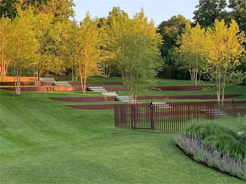 Industrial Landscape corten steel garden edging For Park Project